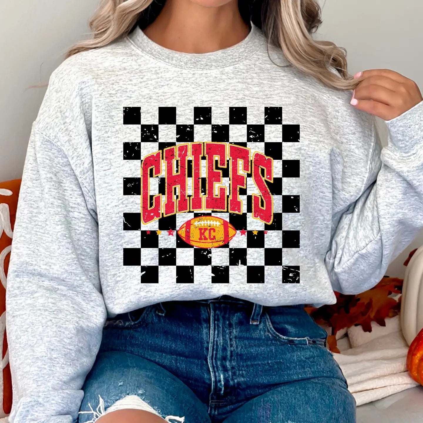 Checkered Chiefs Crewneck