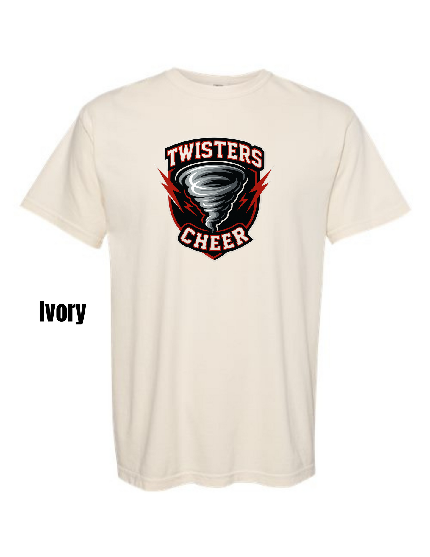 Twisters Cheer Comfort Colors Tee (Ready in 7-14 Business Days)