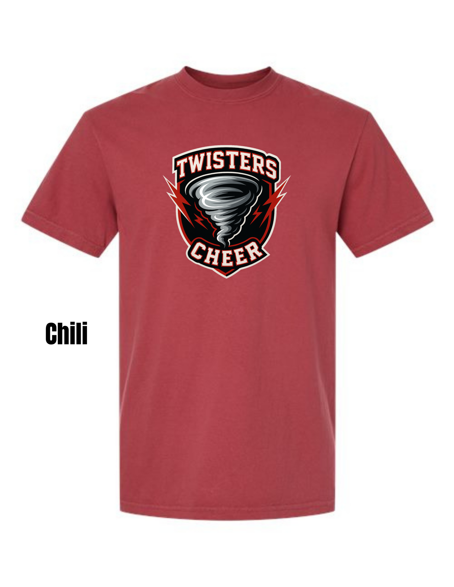 Twisters Cheer Comfort Colors Tee (Ready in 7-14 Business Days)