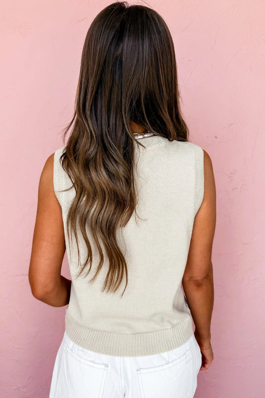 PREORDER: Parchment American Flag Sleeveless Sweater (Ships 21-28 Business Days)