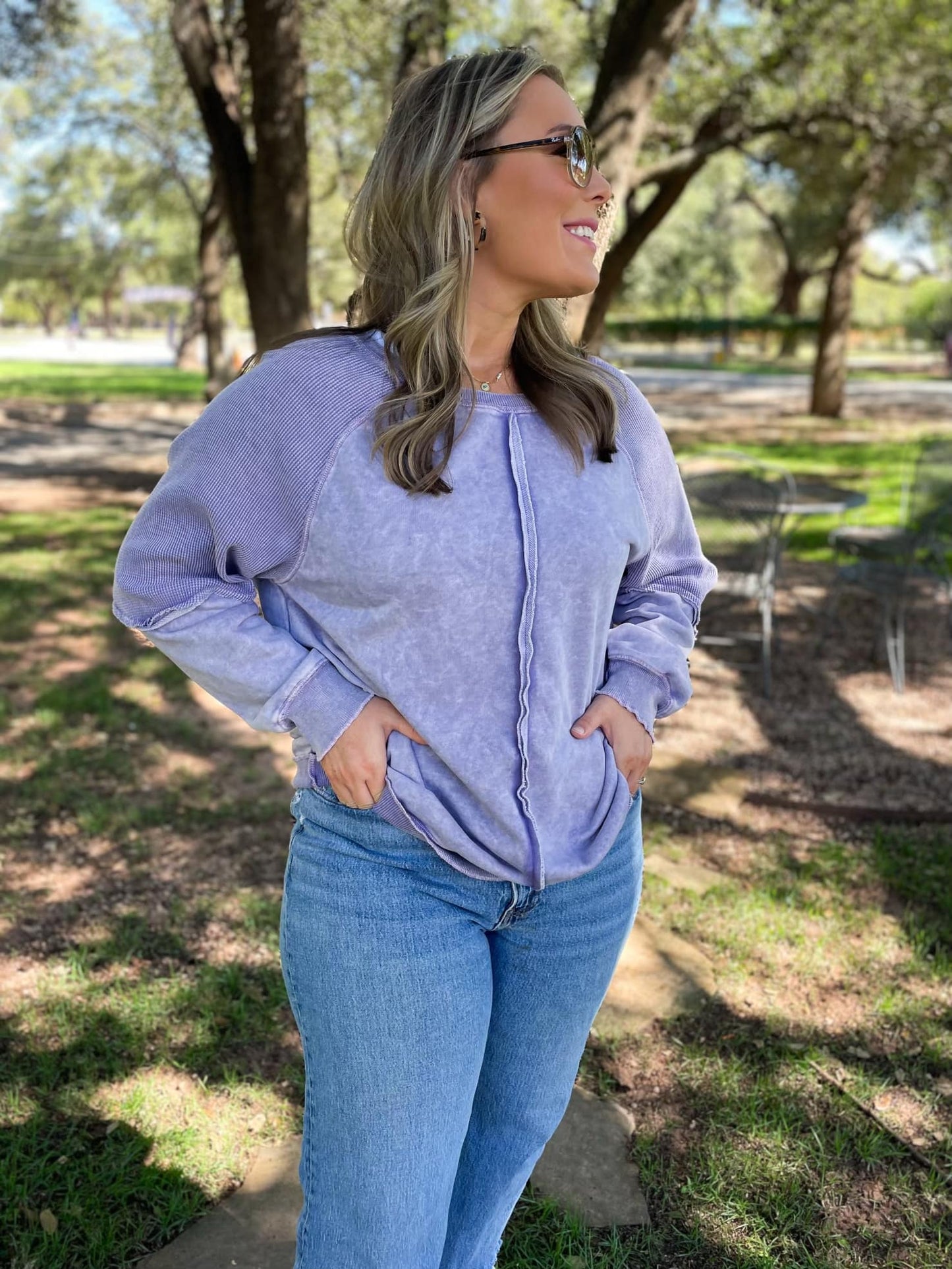 PREORDER: Best Selling Elliott Exposed Seam Sweatshirt in Five Colors (Ships 2-3 Weeks)