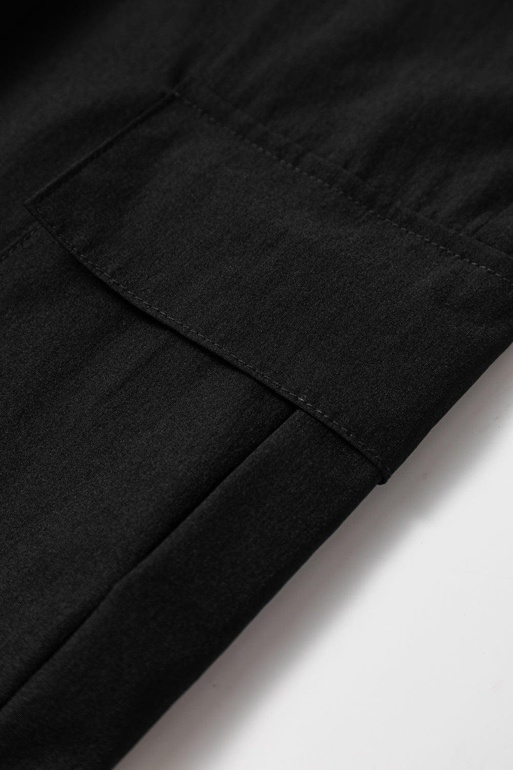 PREORDER: Black Elastic High Waist Pocketed Cargo Jogger Pants (Ships 3-4 Weeks)