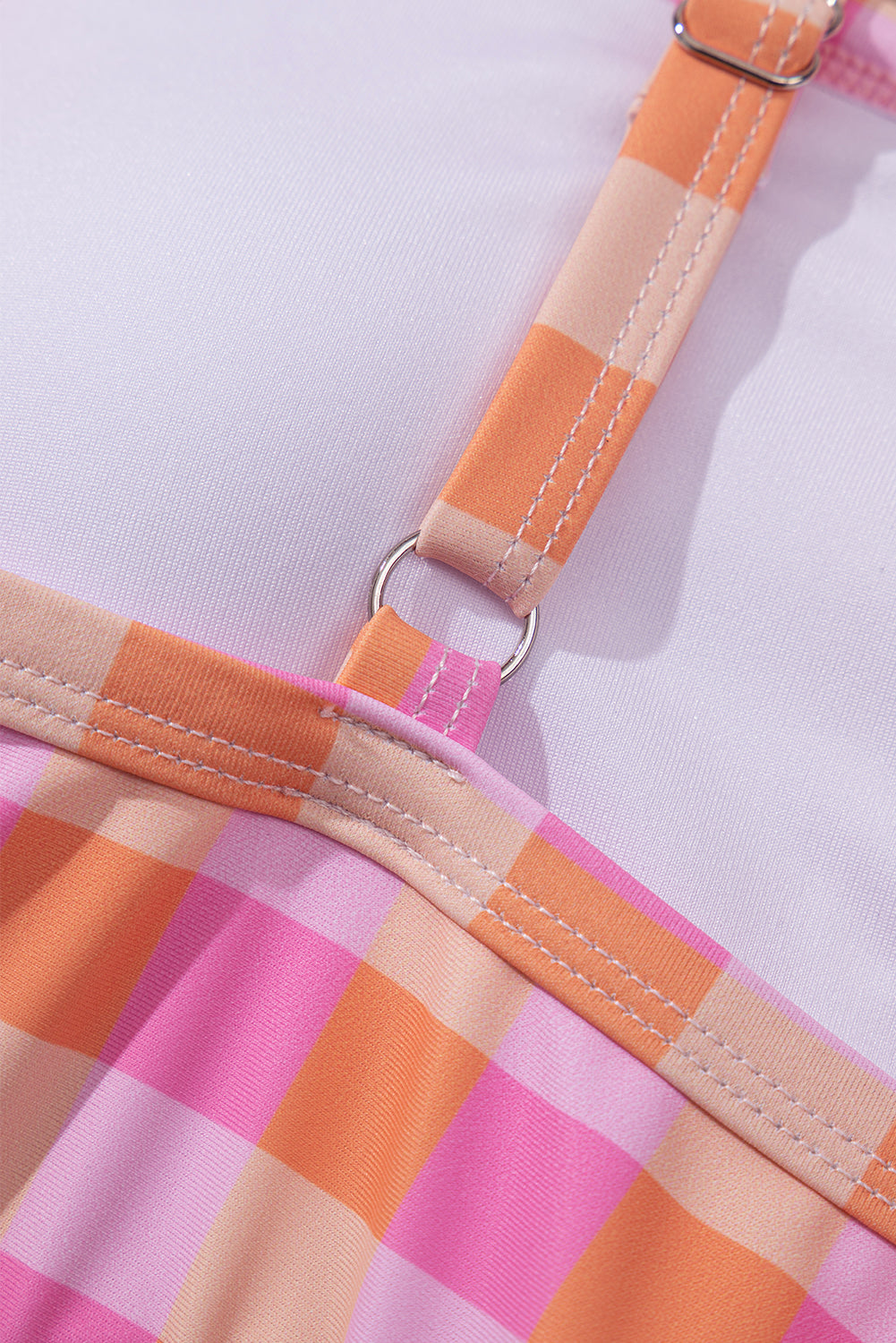 PREORDER: Pink 3pcs Gingham High Waist Bikini & Sarong (Ships 2-5 weeks)