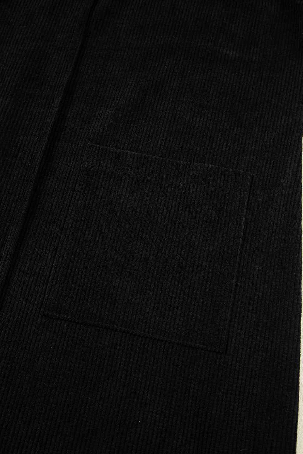 PREORDER: Black Corduroy Sleeveless Mini Dress With Patched Pockets (Ships 3-4 Weeks)