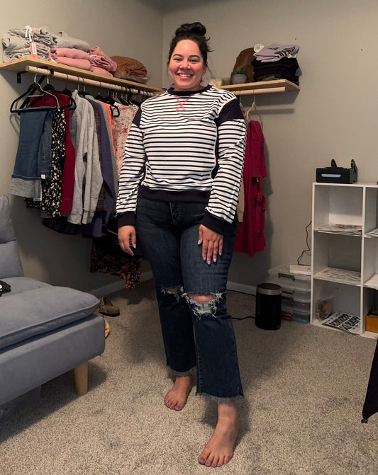 RFM High Rise Cropped Straight Leg Jeans (Dark Wash)