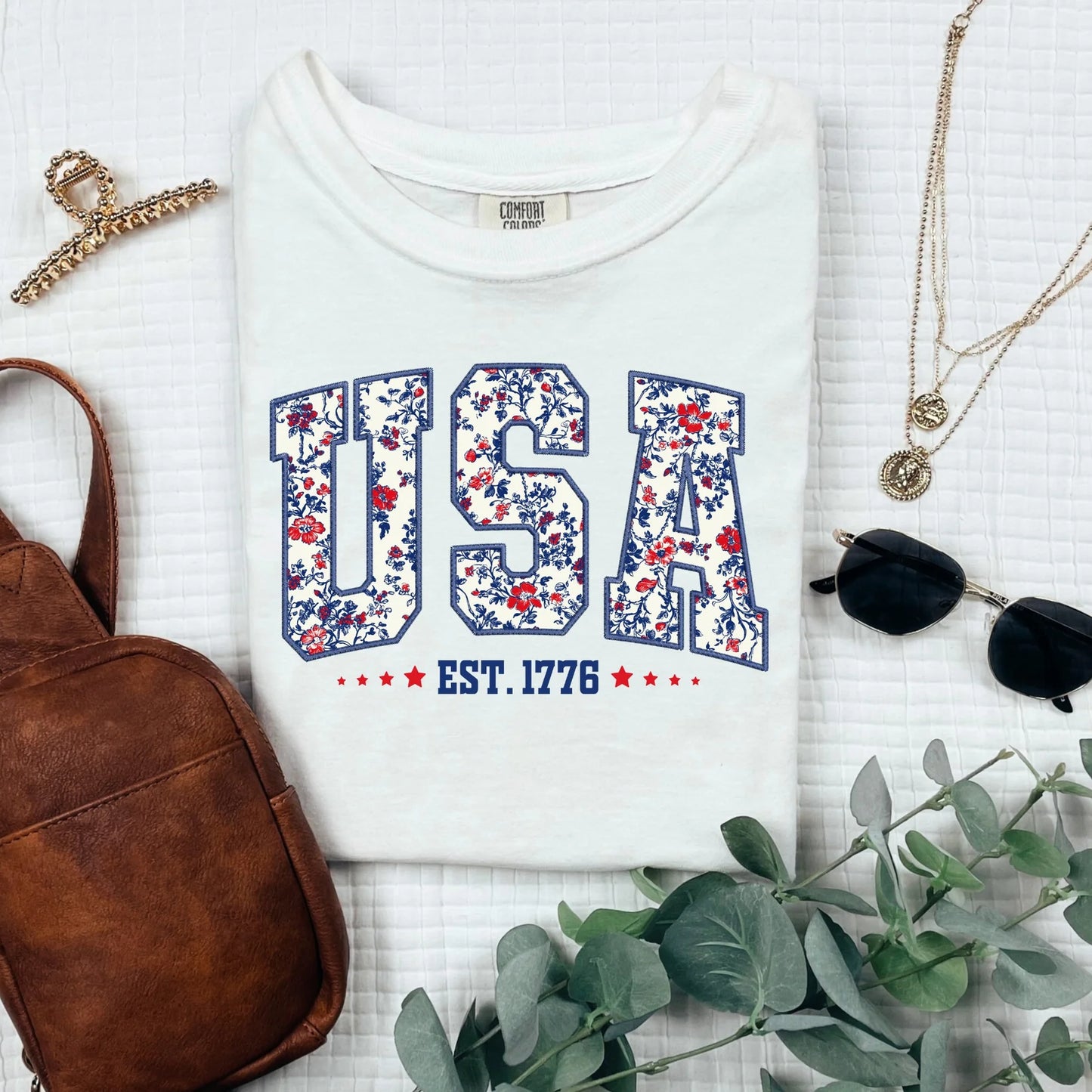 Floral USA 1776 Tee/Tank