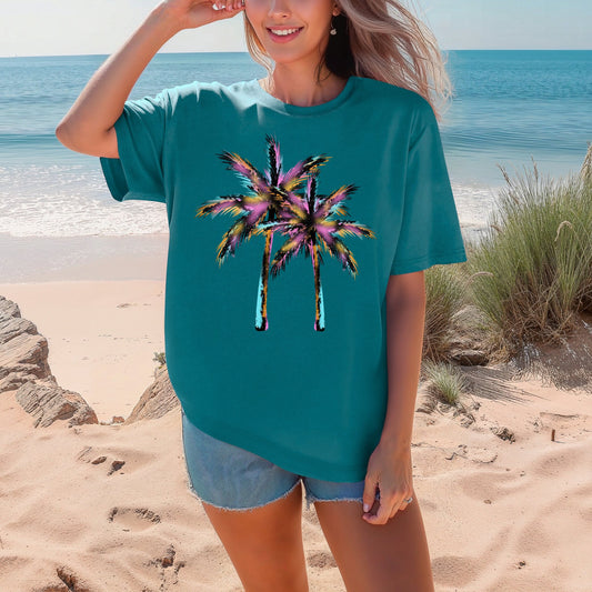Color Splash Palm Trees Tee