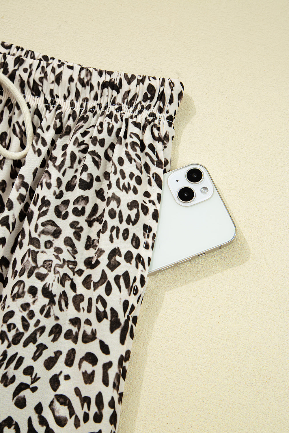 PREORDER: Leopard Drawstring Elastic Waistband Loose Pants (Ships 3-4 Weeks)