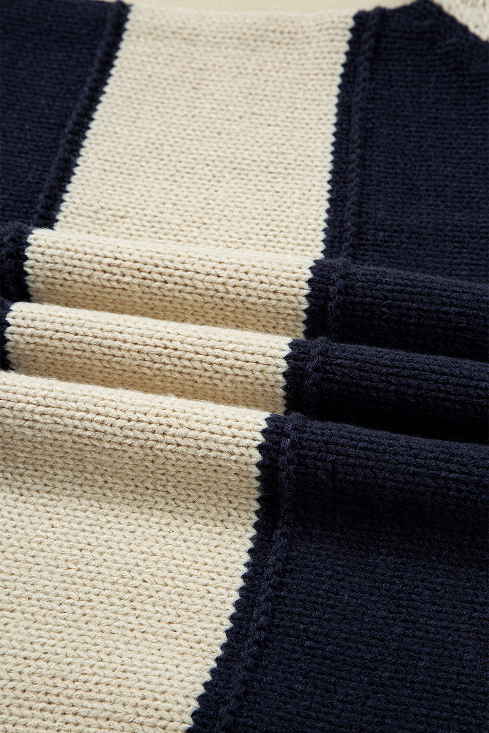 PREORDER: Blue Stripe Plus Size Drop Shoulder Sweater (Ships 3-4 Weeks)