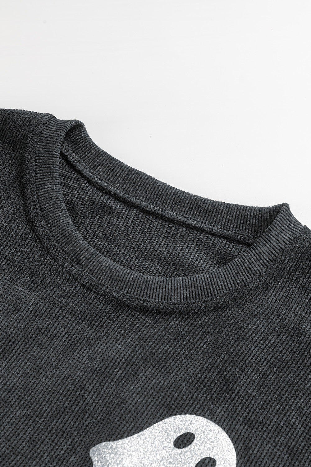PREORDER: Halloween Ghost Corded Loose Sweatshirt(Ships 21-28 Business Days)