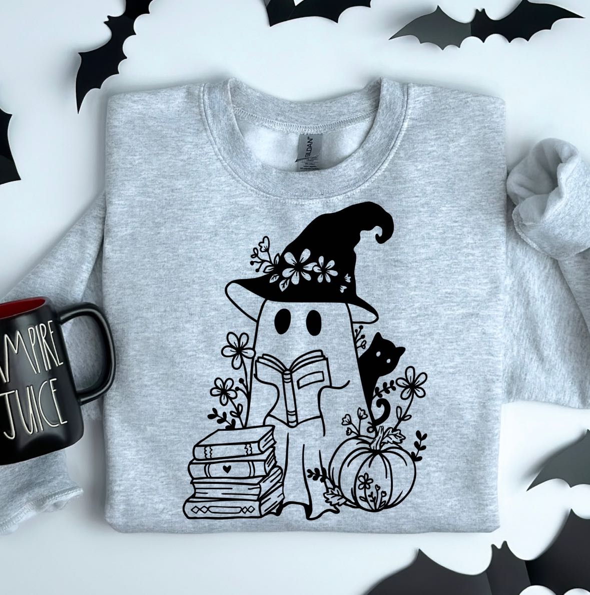 Whimsical Book Ghost Crewneck