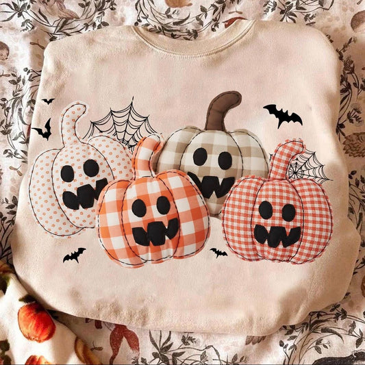 Faux Fabric Pumpkins Tee