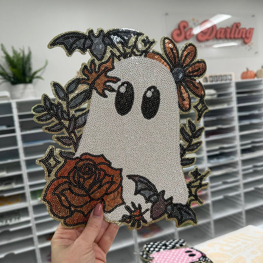 Floral Ghost Patch Crewneck