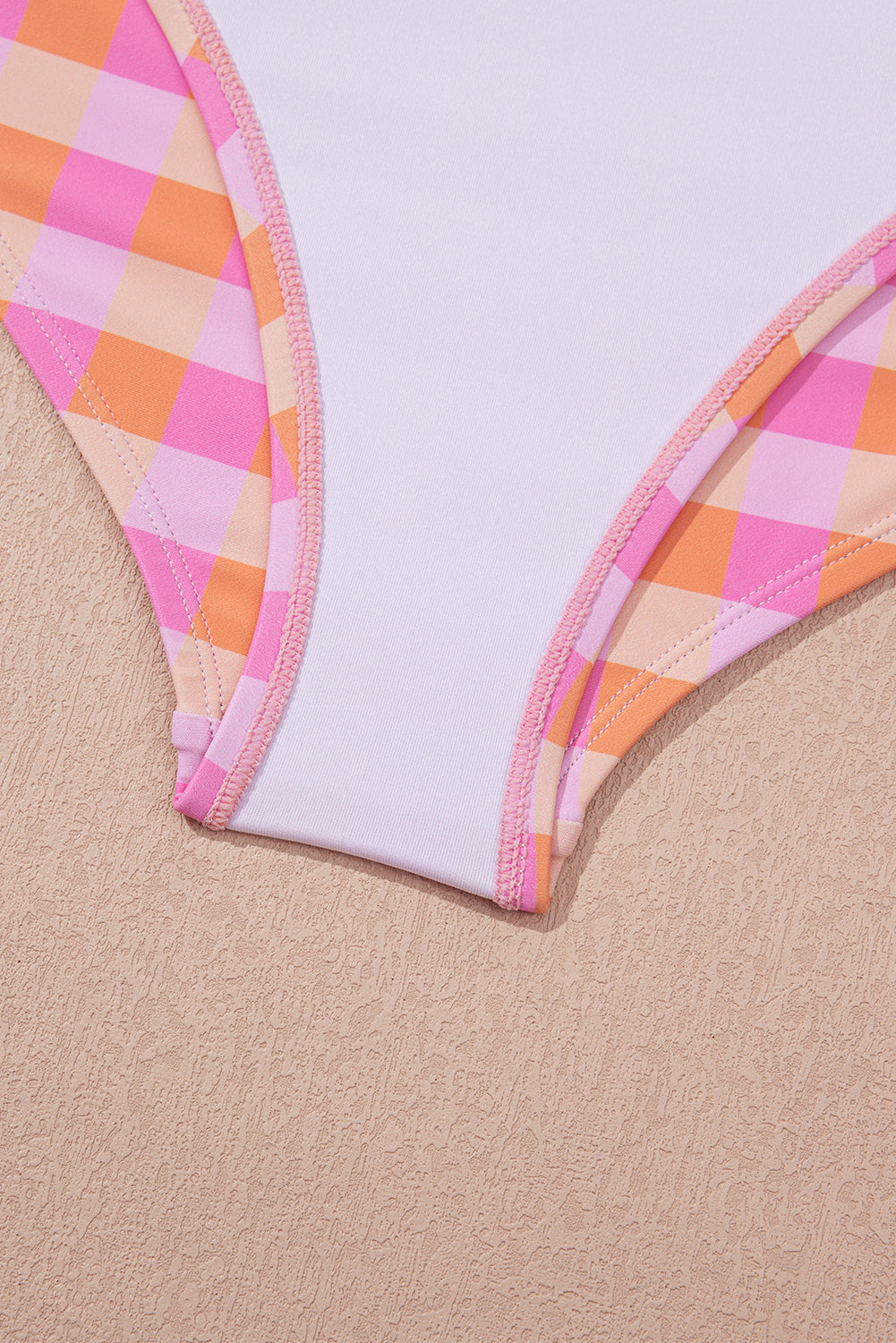 PREORDER: Pink 3pcs Gingham High Waist Bikini & Sarong (Ships 2-5 weeks)