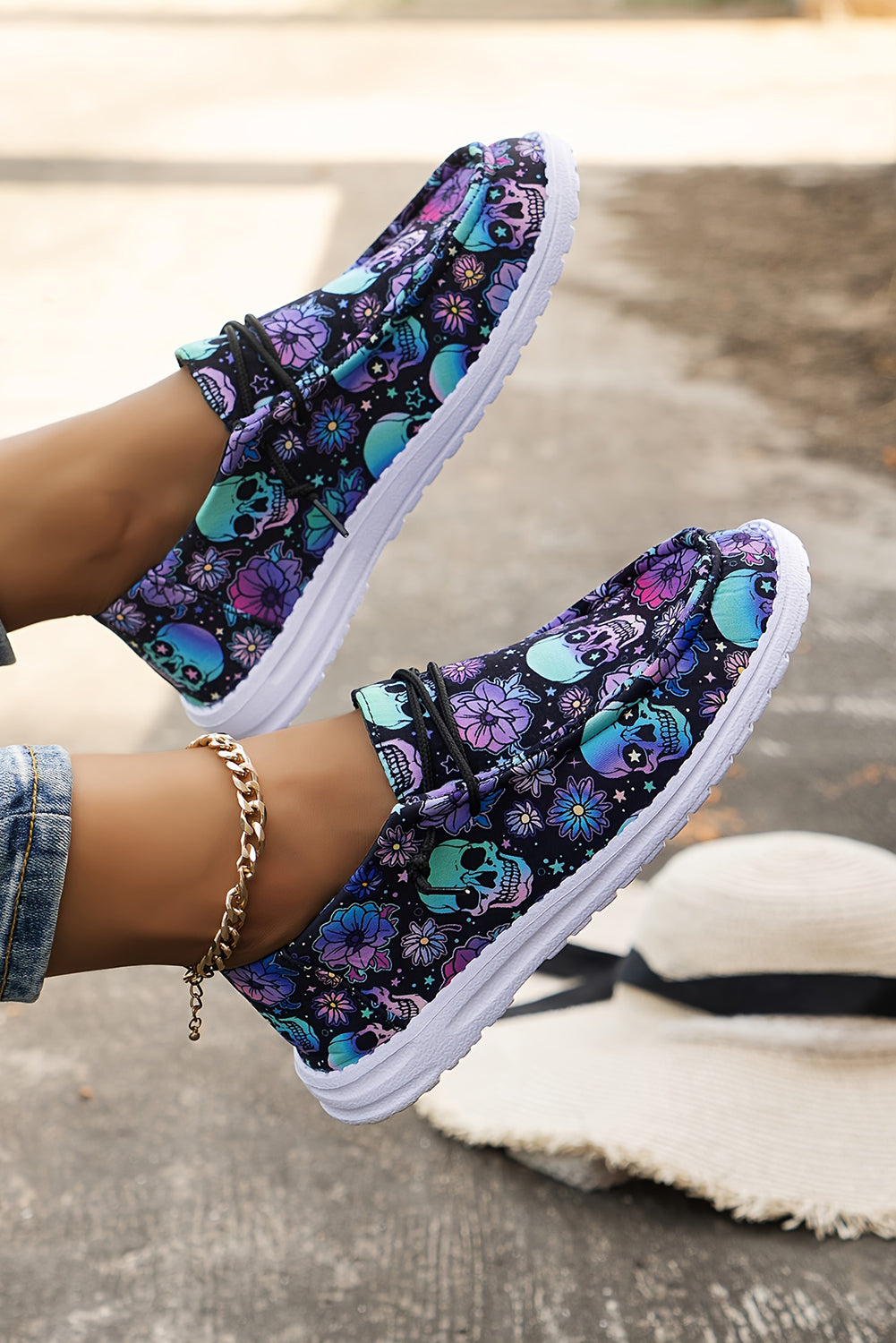 PREORDER: Sugar Skull Halloween Casual Shoes (Ships Week of 9/29)