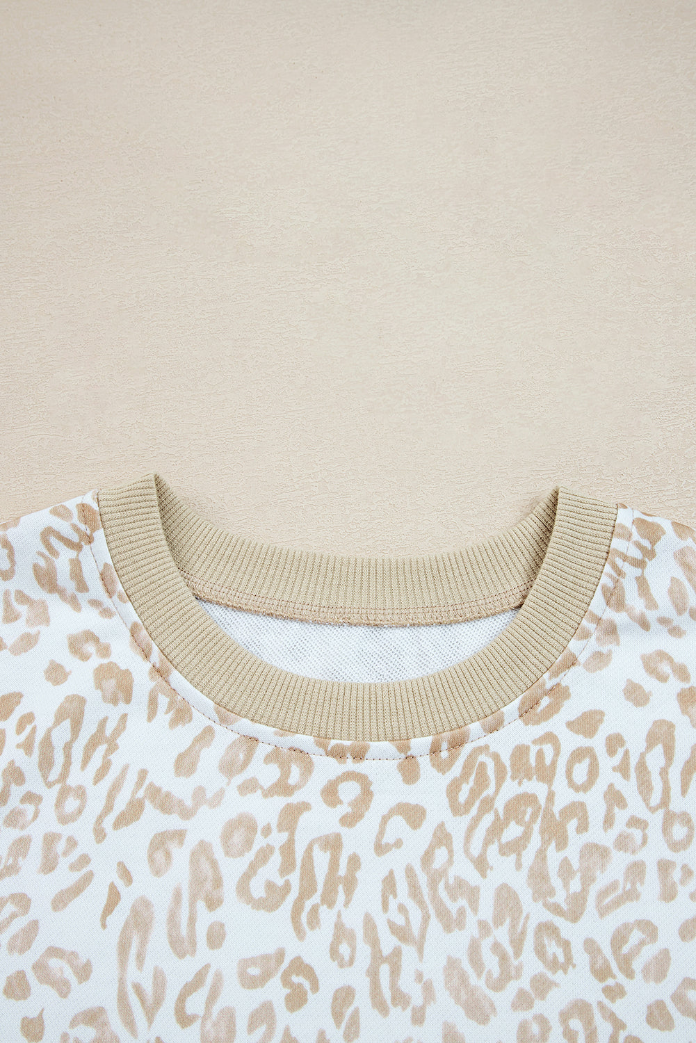 PREORDER: Khaki Leopard Ruffle Detail Sweatshirt (Ships 3-4 Weeks)