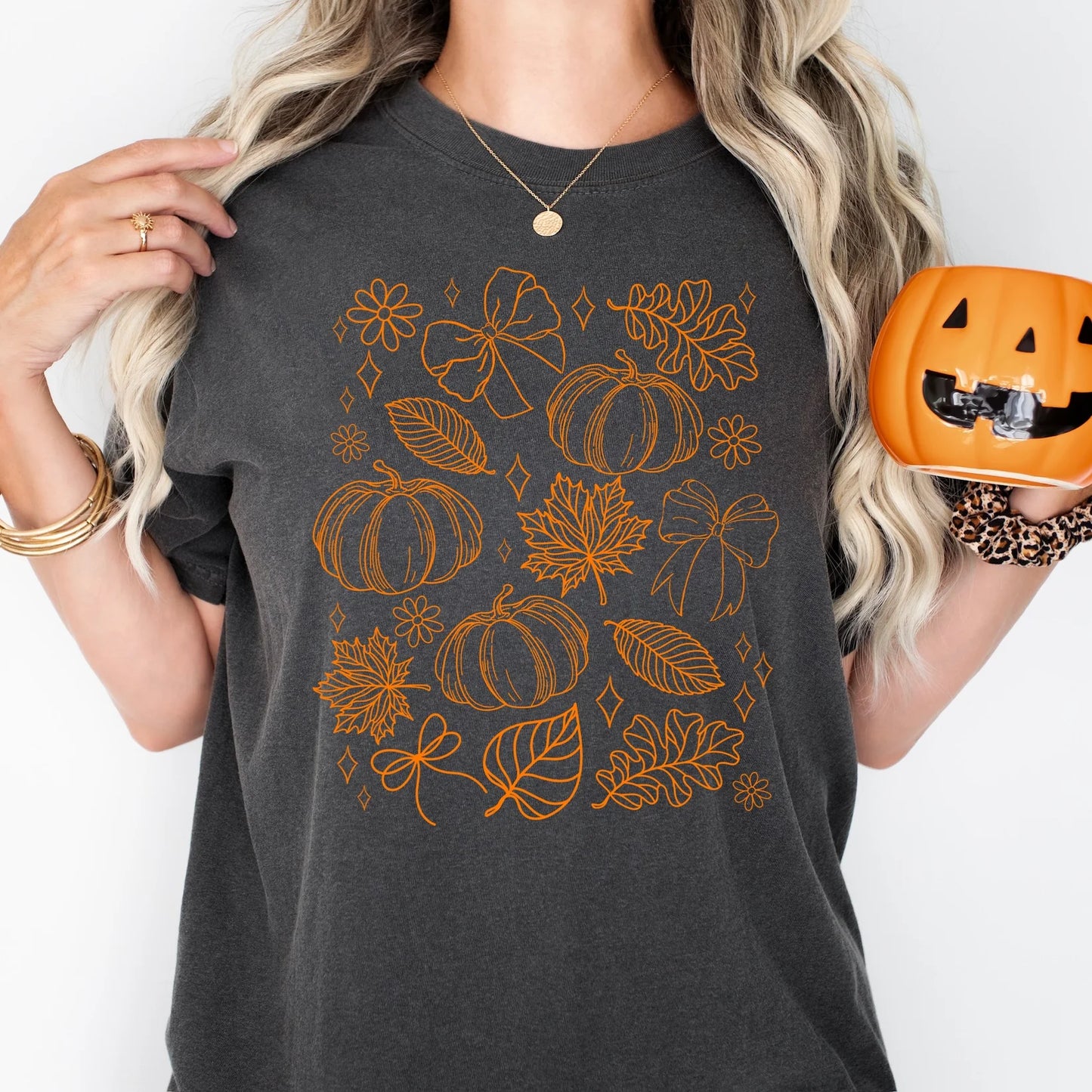 Pumpkin Doodle Collage Tee