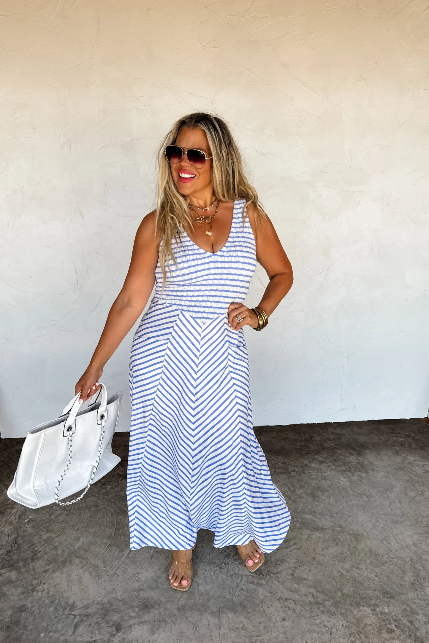 PREORDER: LUCIANA STRIPE DRESS (Ships Week Of 6/30)