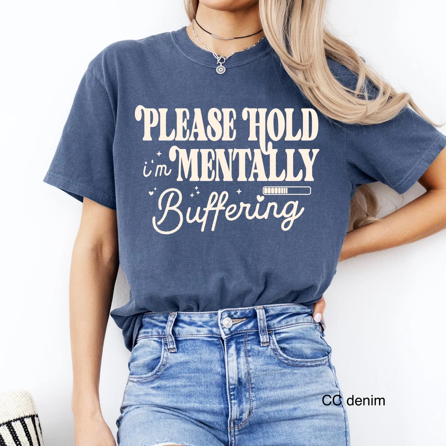 Please Hold Mentally Buffering Tee