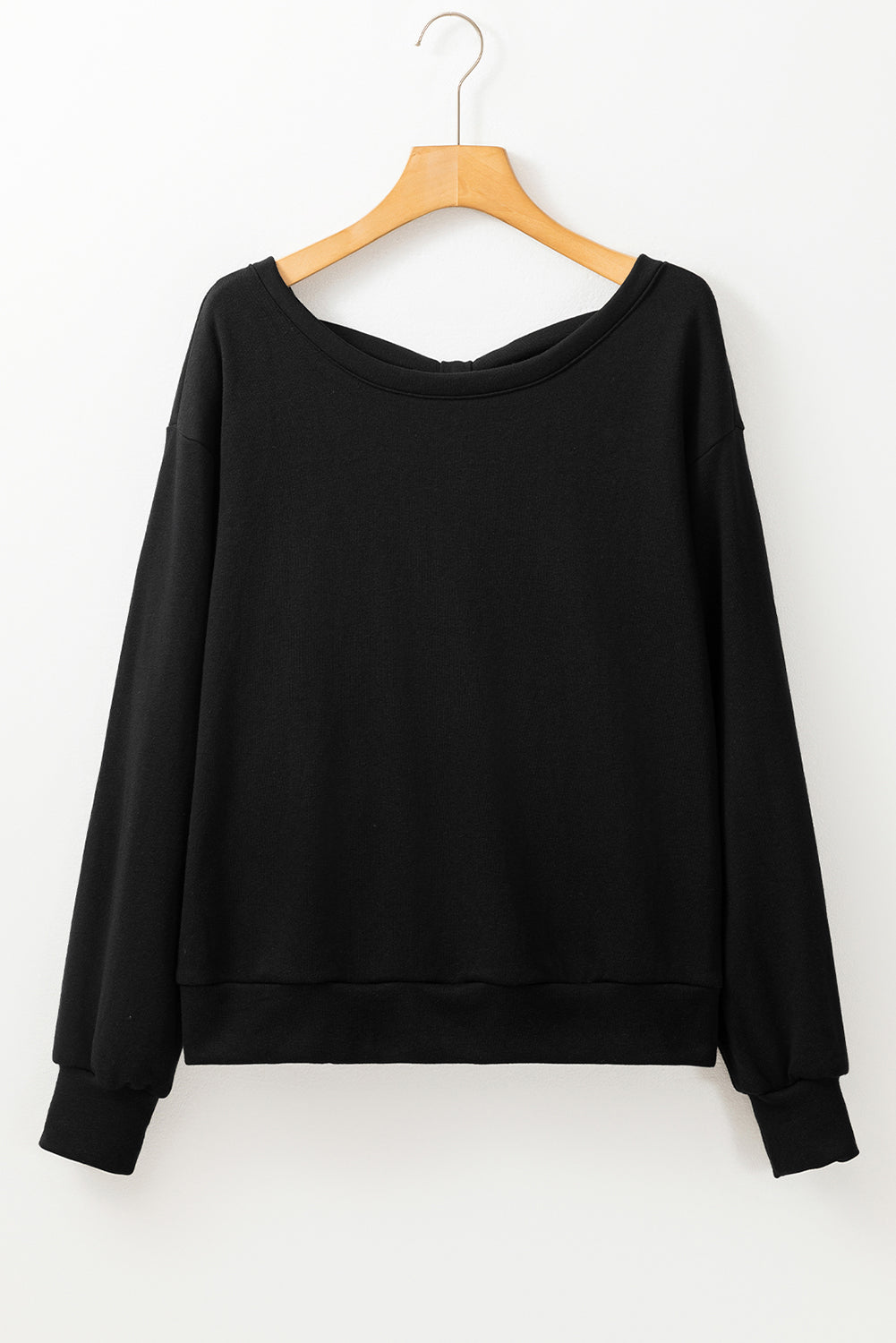 PREORDER: Black Bowknot Round Neck Sweatshirt (Ships 21-28 Business Days)