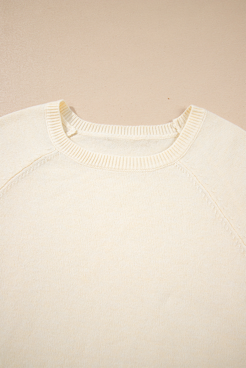 PREORDER: White Buttoned Bishop Sleeve Crew Neck Sweater (Ships 21-28 Business Days)