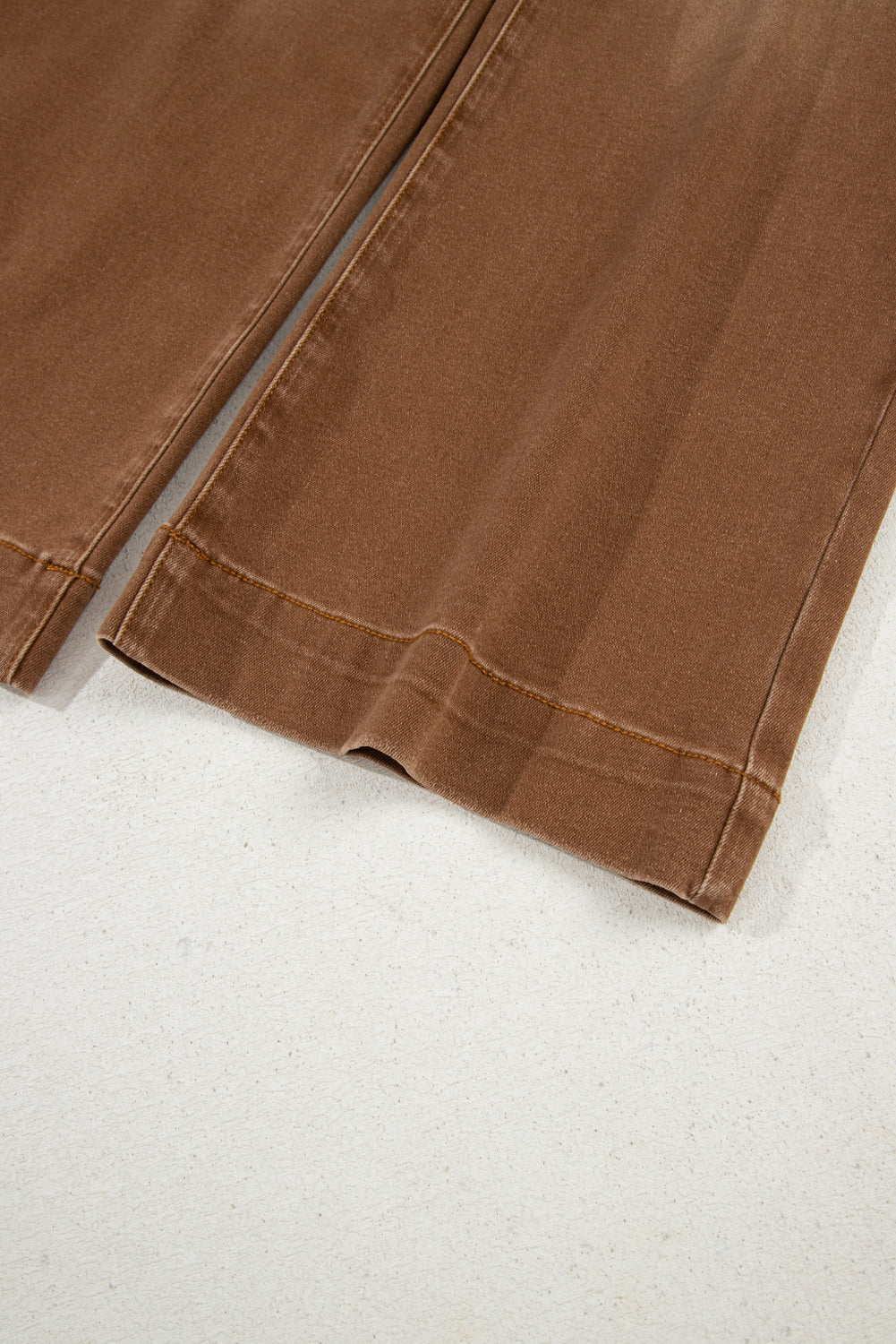 PREORDER: Brown Cropped High Rise Wide Leg Jeans (Ships in 3-4 weeks)
