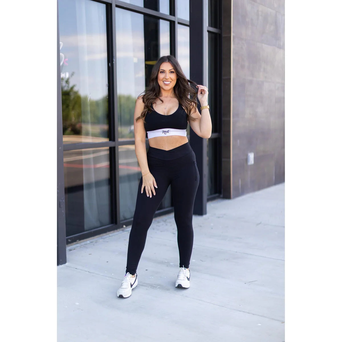 The Stephanie - Black CROSSOVER Full Length Leggings with Pockets (Ships 2-3 Weeks)