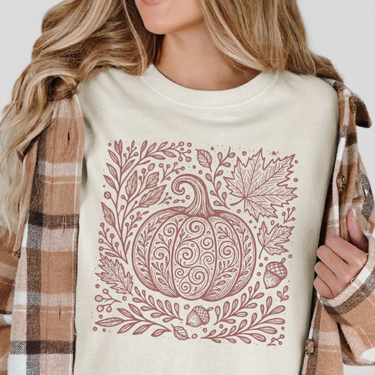 Metallic Rose Gold pumpkin Tee