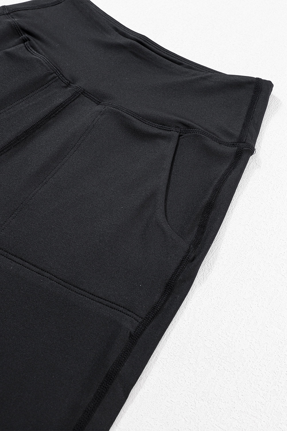PREORDER: Black Exposed Seam High Waist Pocketed Joggers (Ships 3-4 Weeks)