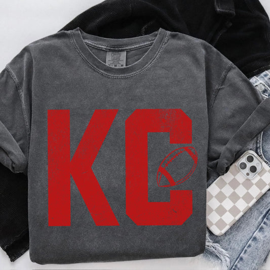 KC Red Football Tee