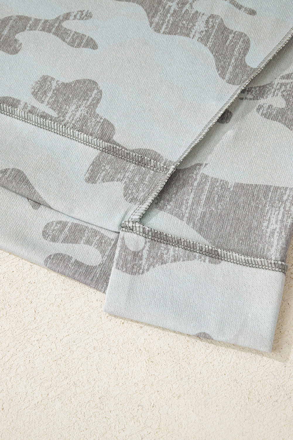 PREORDER: Camo Print Exposed Seam Sweatshirt (Ships 3-4 Weeks)