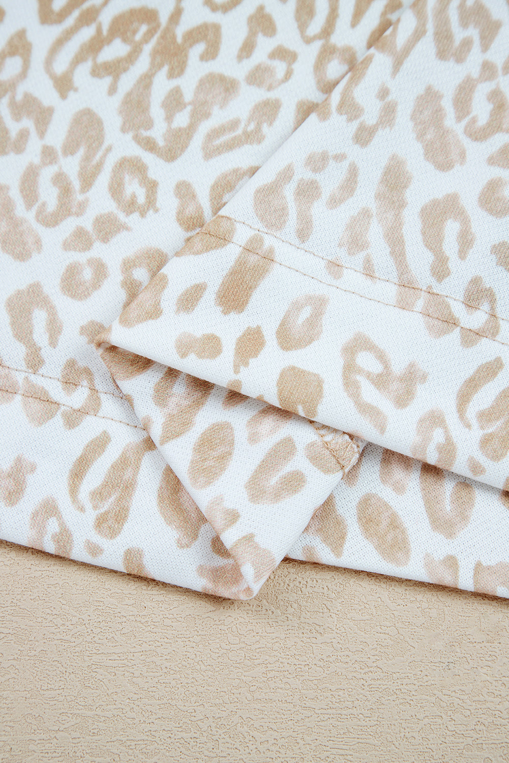 PREORDER: Khaki Leopard Ruffle Detail Sweatshirt (Ships 3-4 Weeks)
