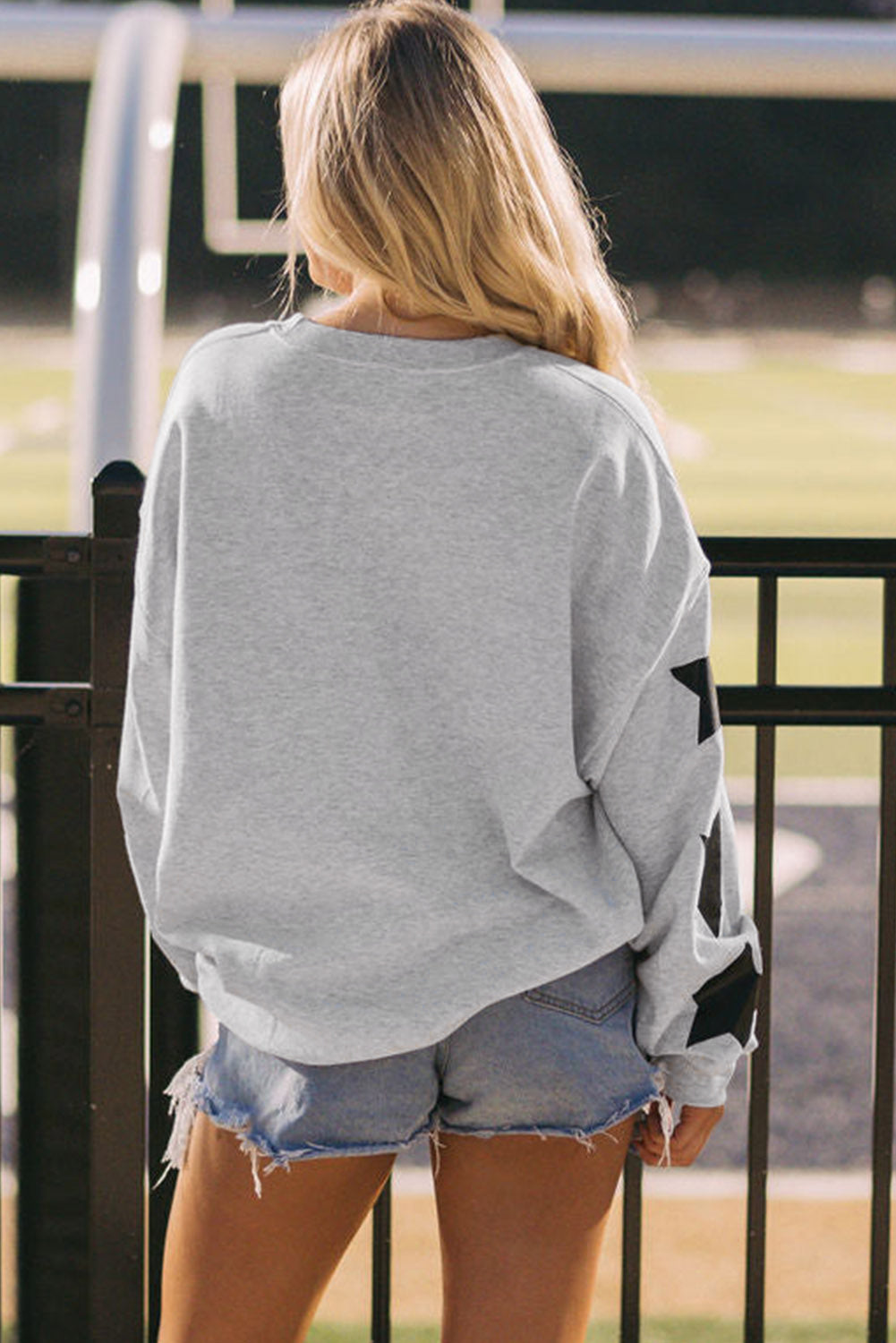 PREORDER: Black & Grey Star Sleeve Sweatshirt (Ships 2-4 Weeks)