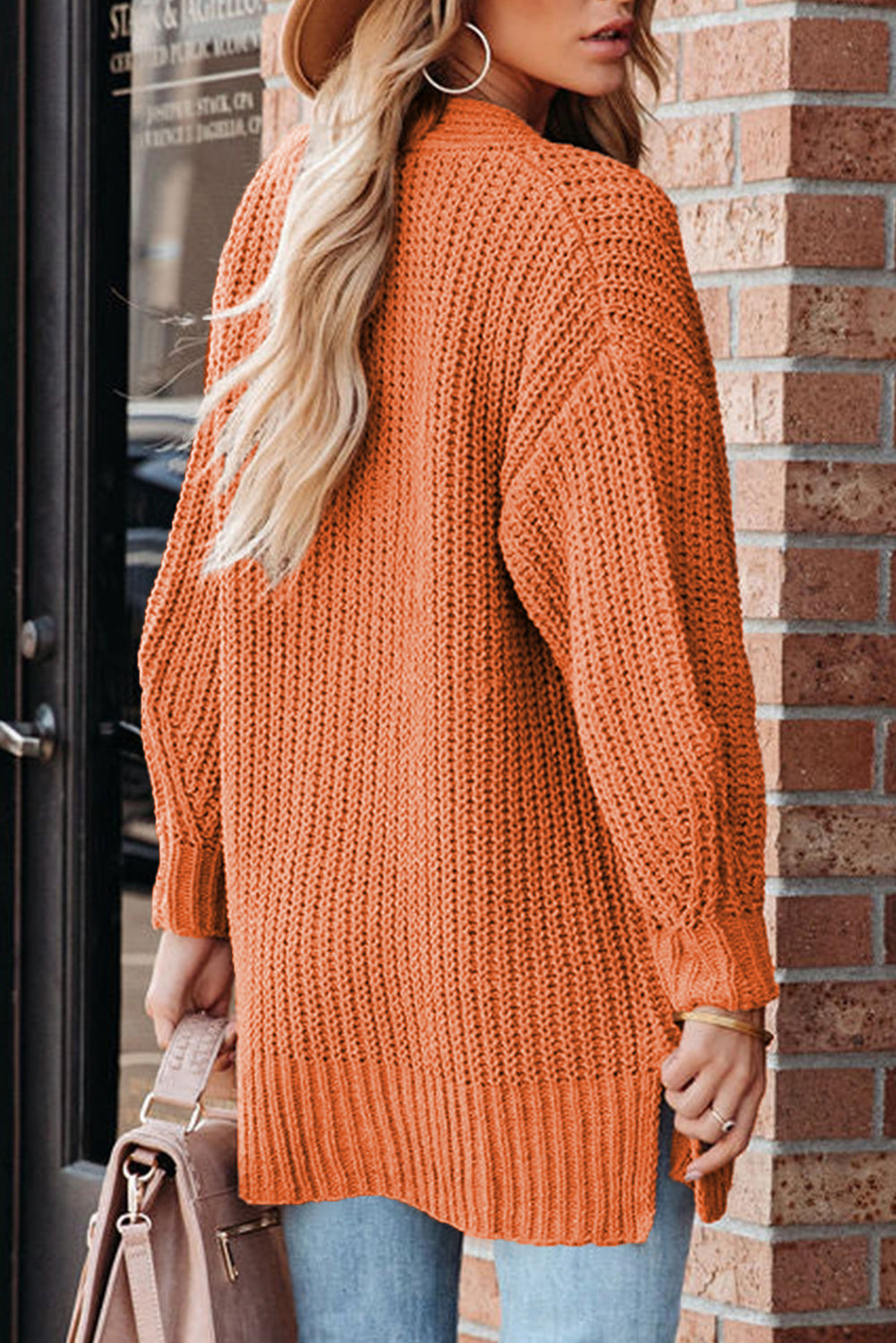 PREORDER: Button Front V Neck Chunky Cardigan Sweater (Ships 3-4 Weeks)
