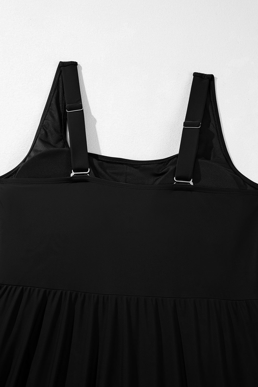 PREORDER: Plus Size Black Solid Color Square Neck Knotted One Piece Swimsuit (Ships 2-5 weeks)