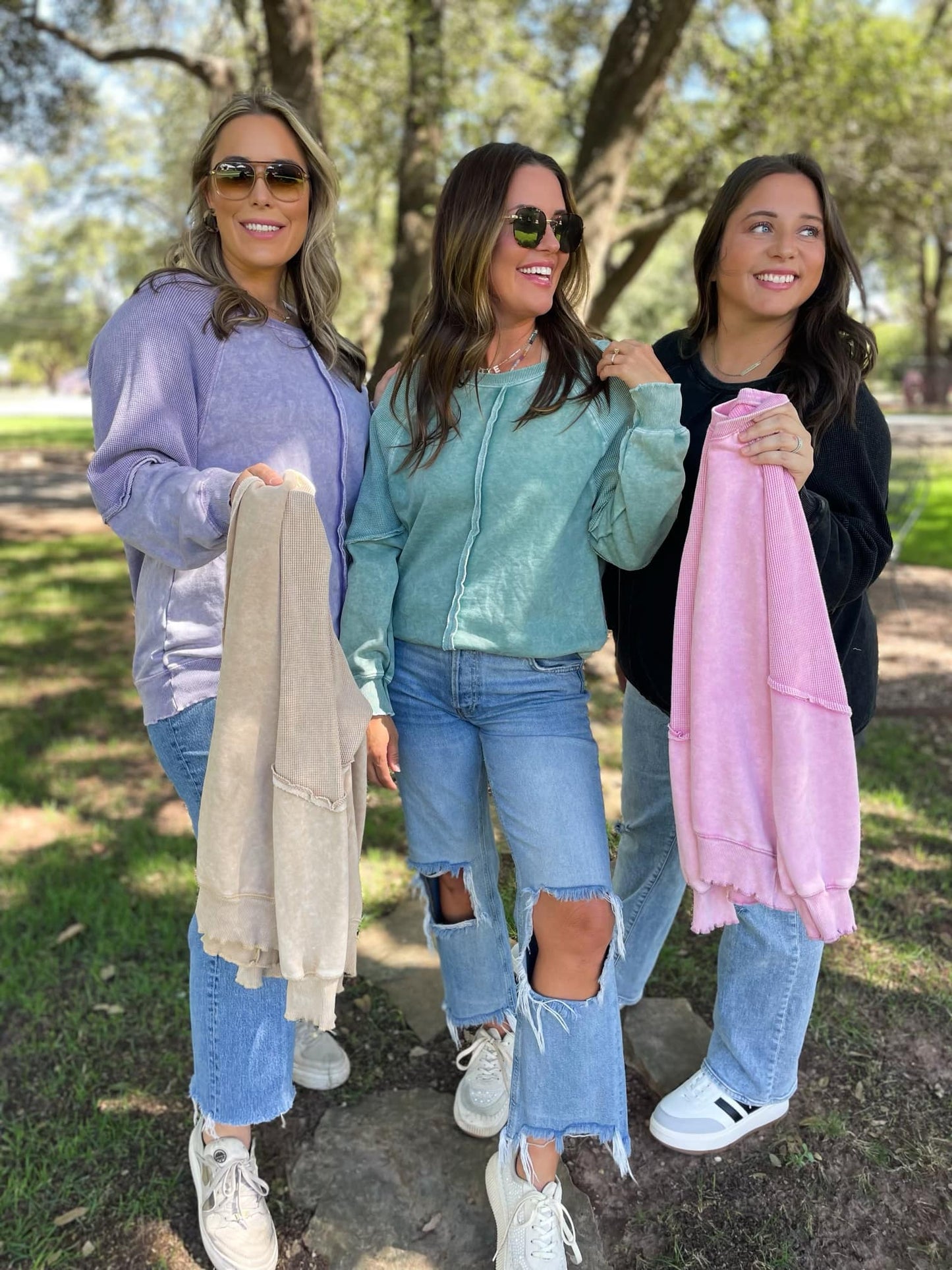PREORDER: Best Selling Elliott Exposed Seam Sweatshirt in Five Colors (Ships 2-3 Weeks)