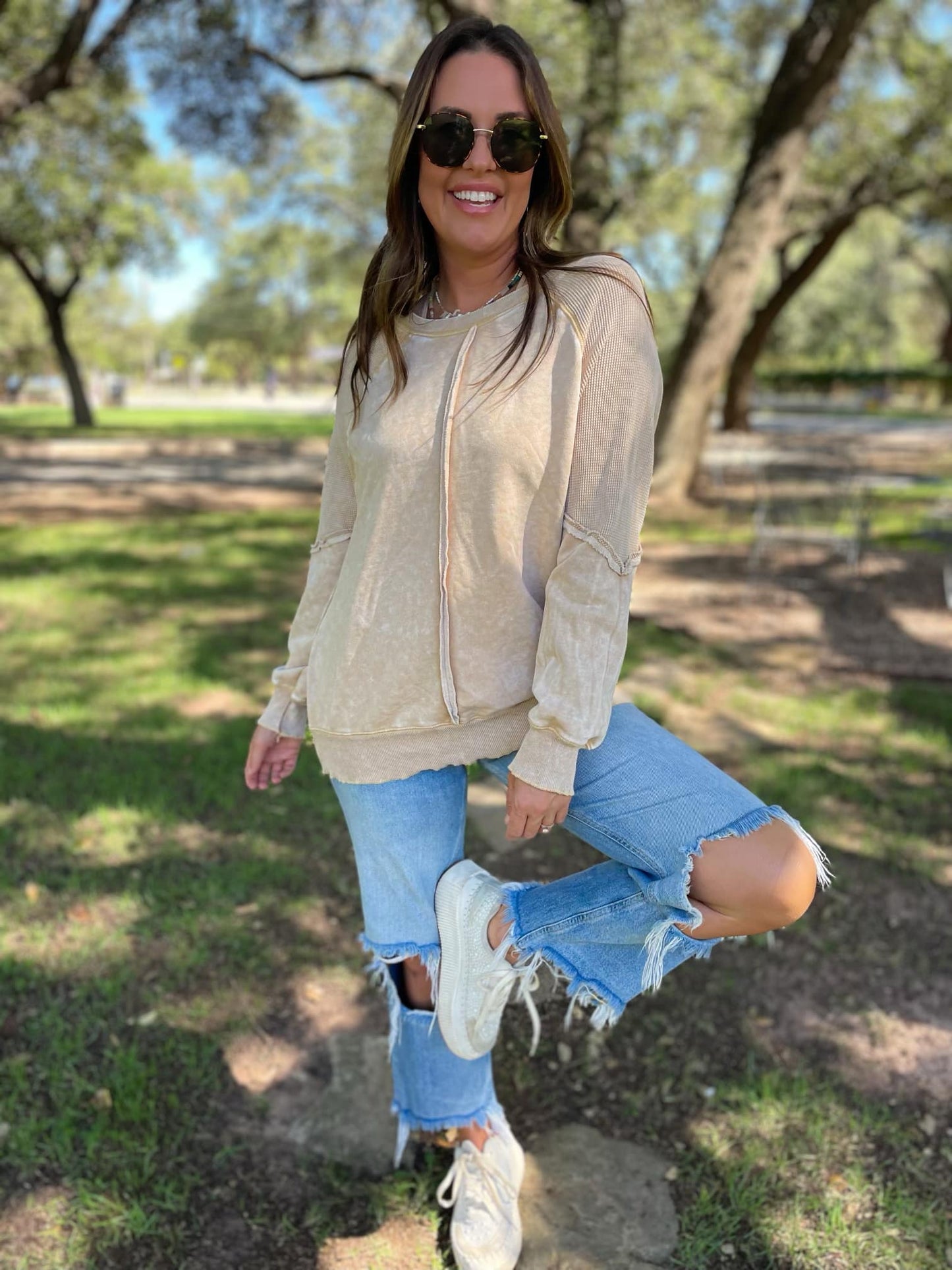 PREORDER: Best Selling Elliott Exposed Seam Sweatshirt in Five Colors (Ships 2-3 Weeks)