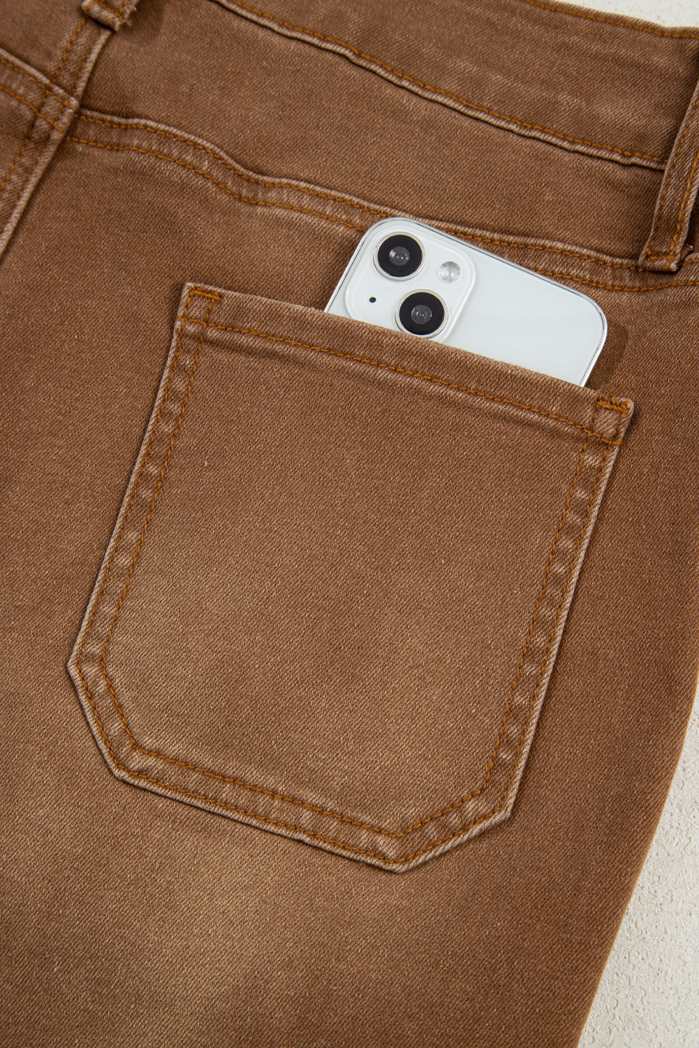 PREORDER: Brown Cropped High Rise Wide Leg Jeans (Ships in 3-4 weeks)