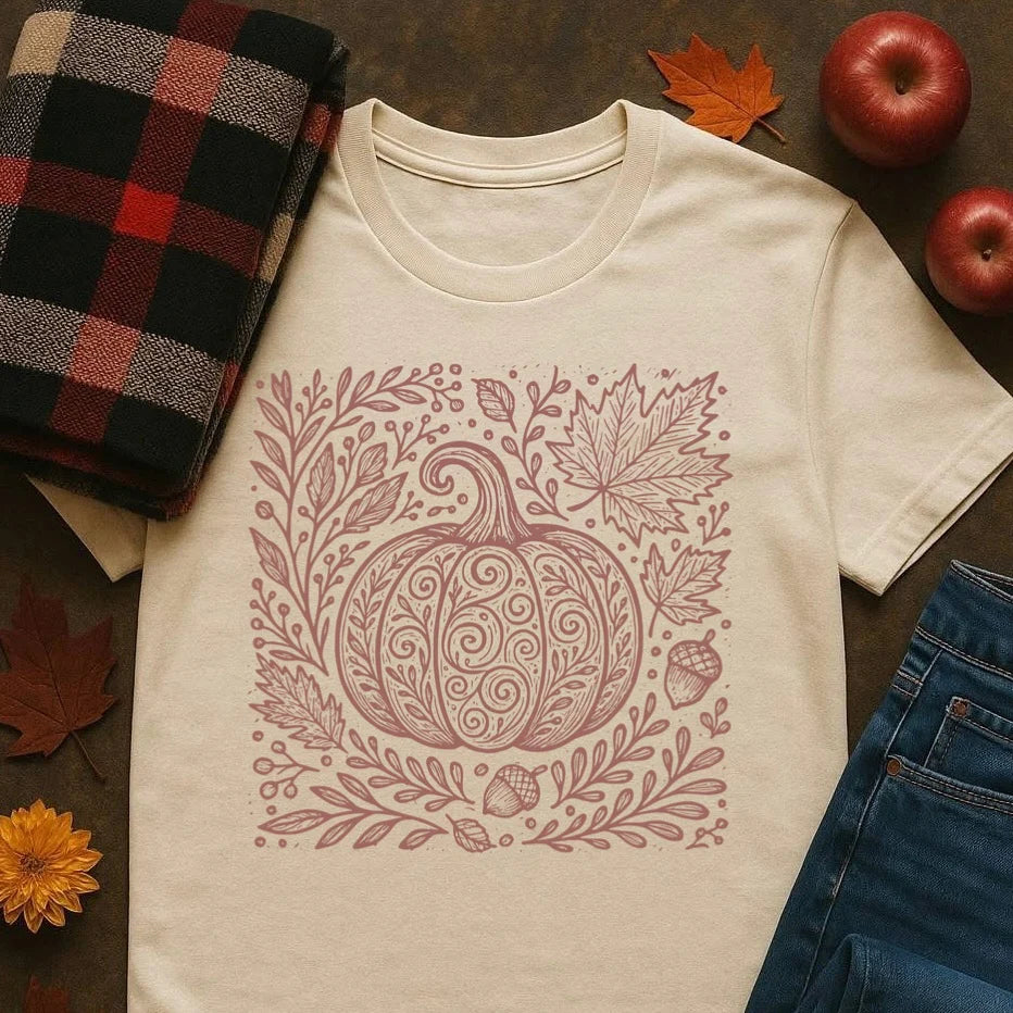 Metallic Rose Gold pumpkin Tee