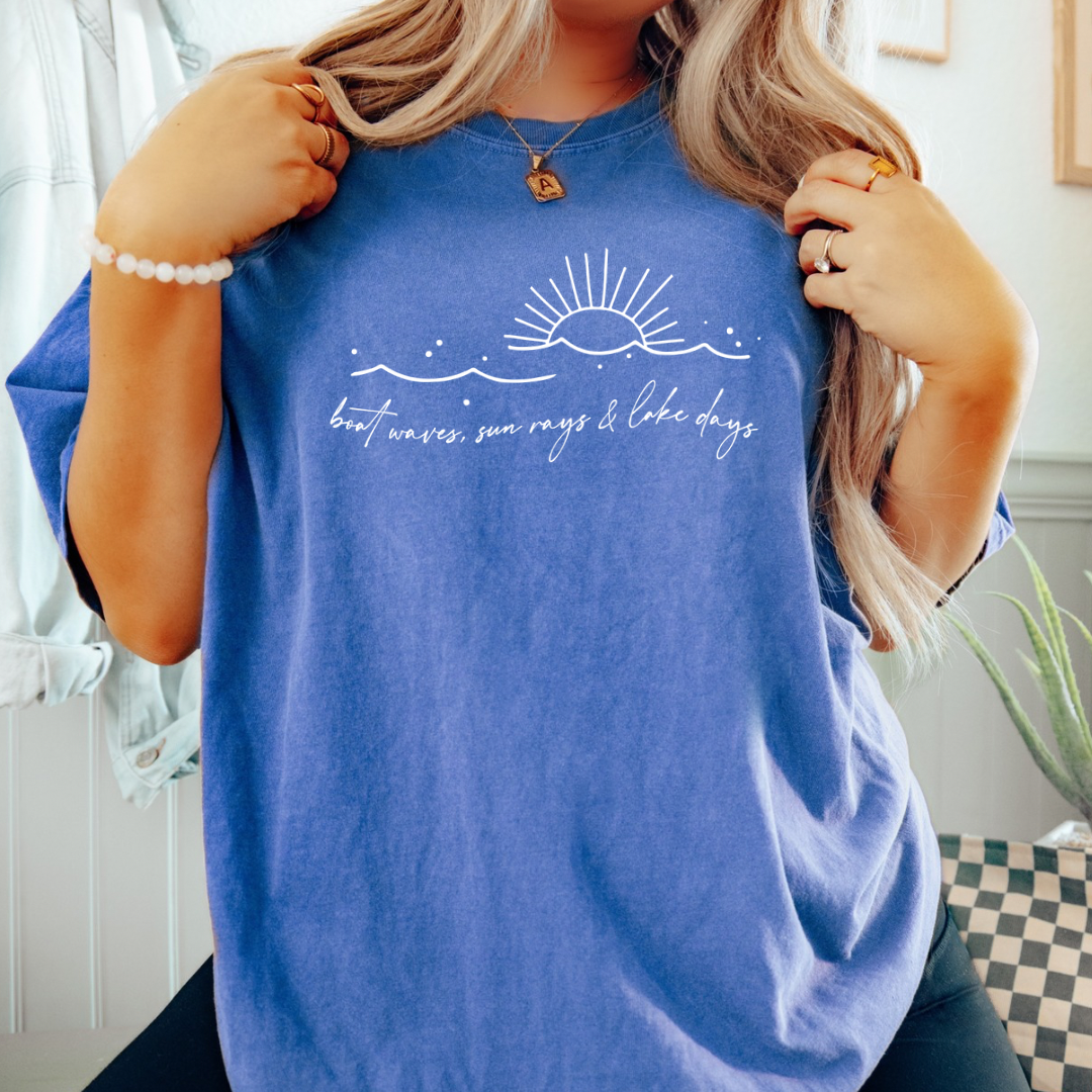 Boat Waves Sun Rays Lake Days Tee/Tank