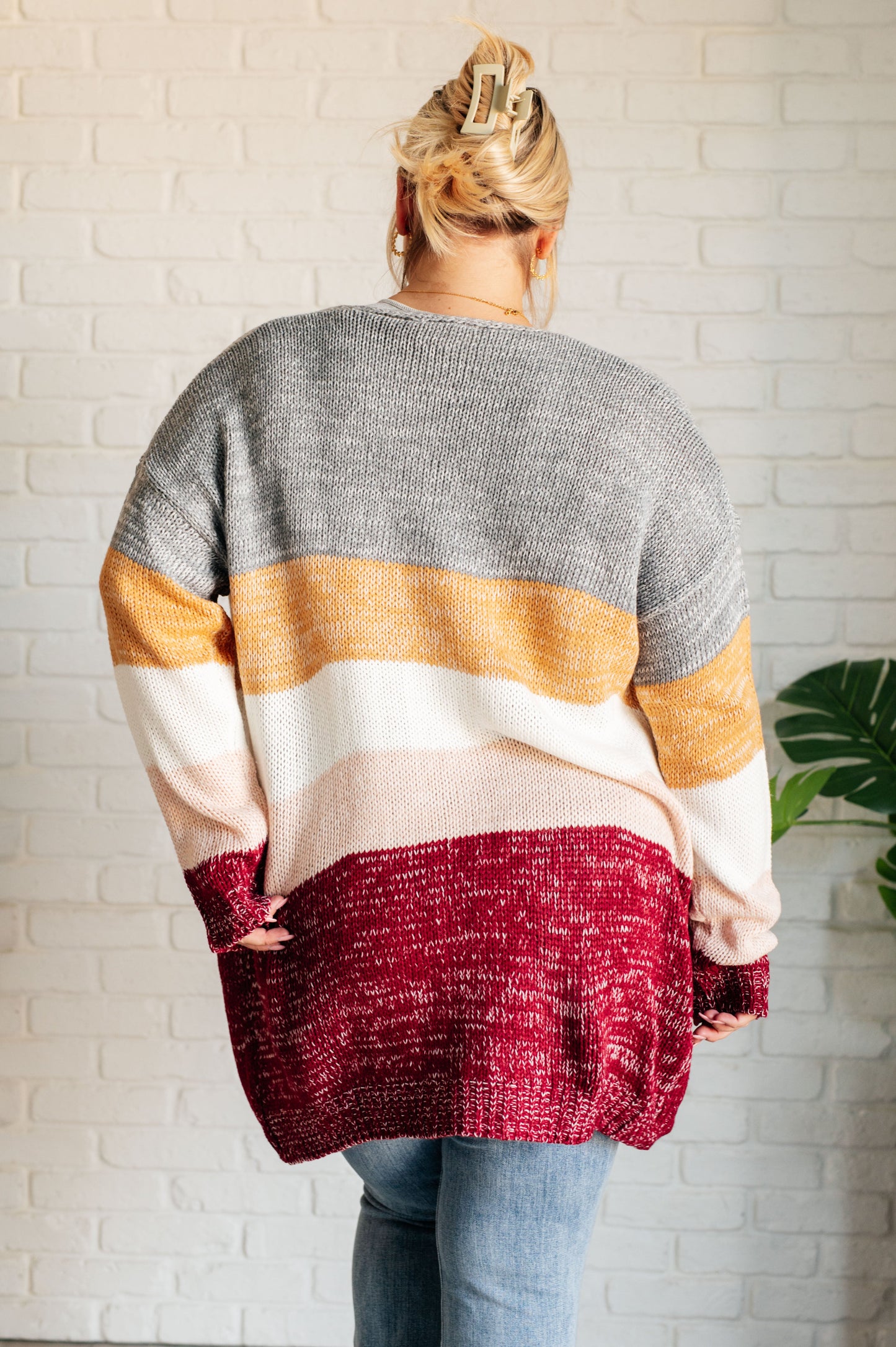 Bring The Warmth Color Block Cardigan