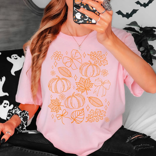 Pumpkin Doodle Collage Tee