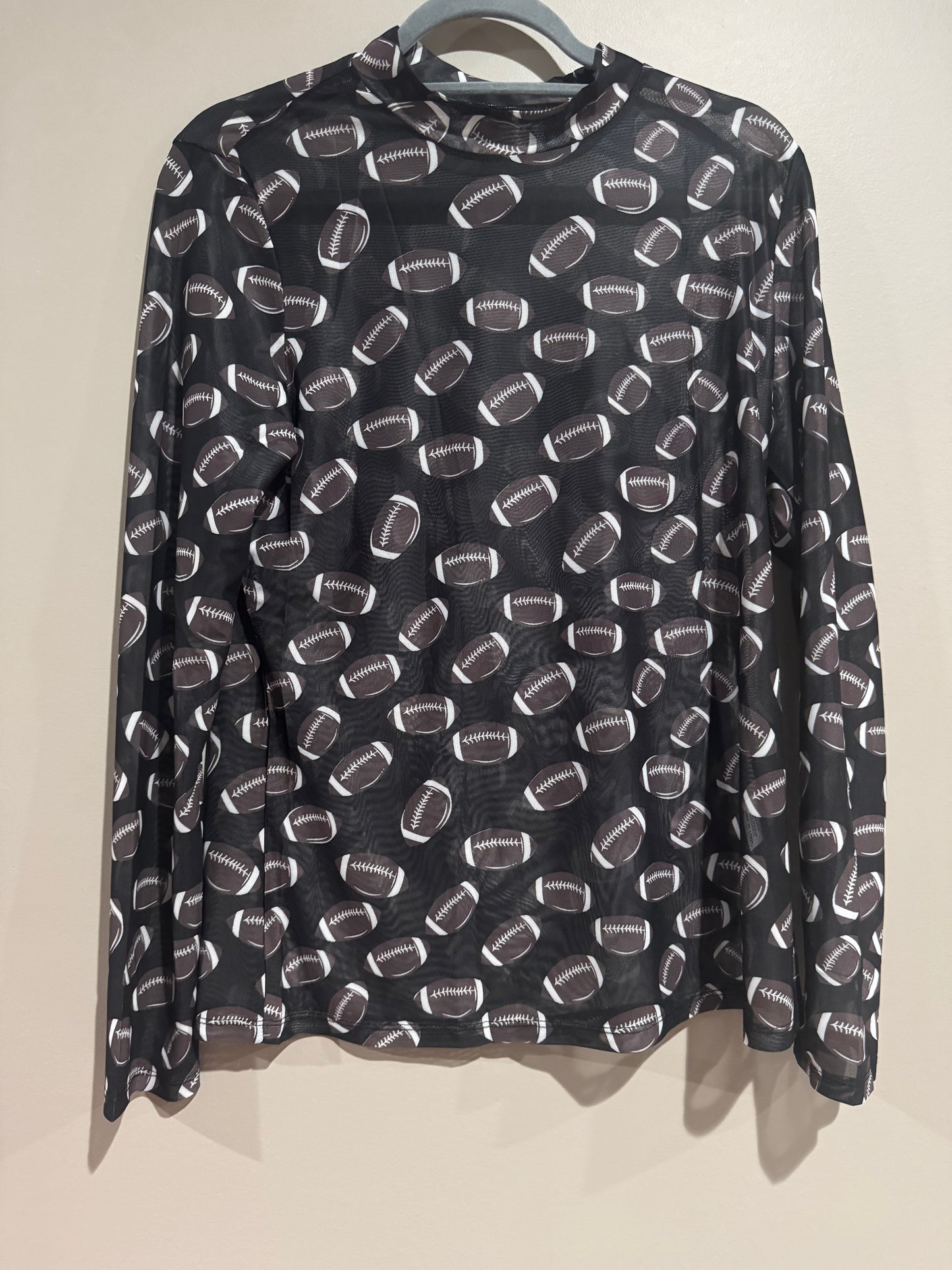 PREORDER: Black Football Mesh Top (Ships 2-5 Weeks)