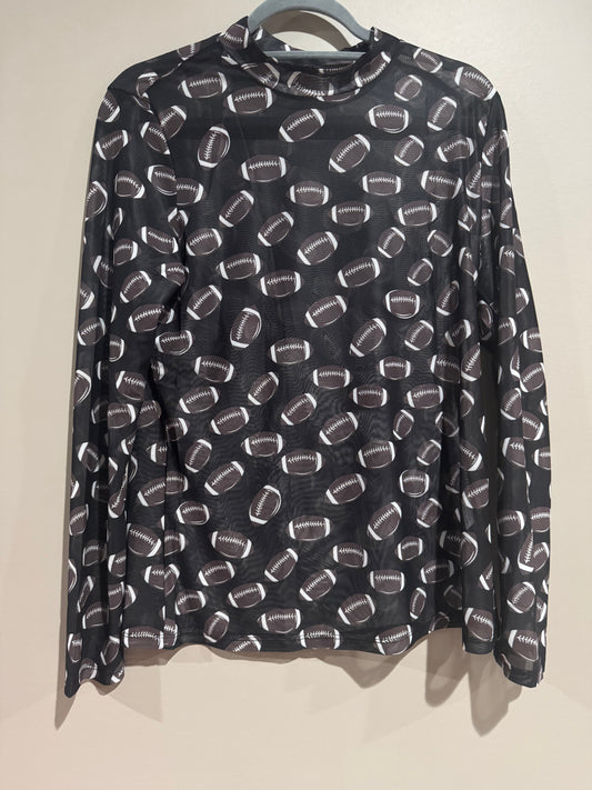 PREORDER: Black Football Mesh Top (Ships 28-35 Business Days)