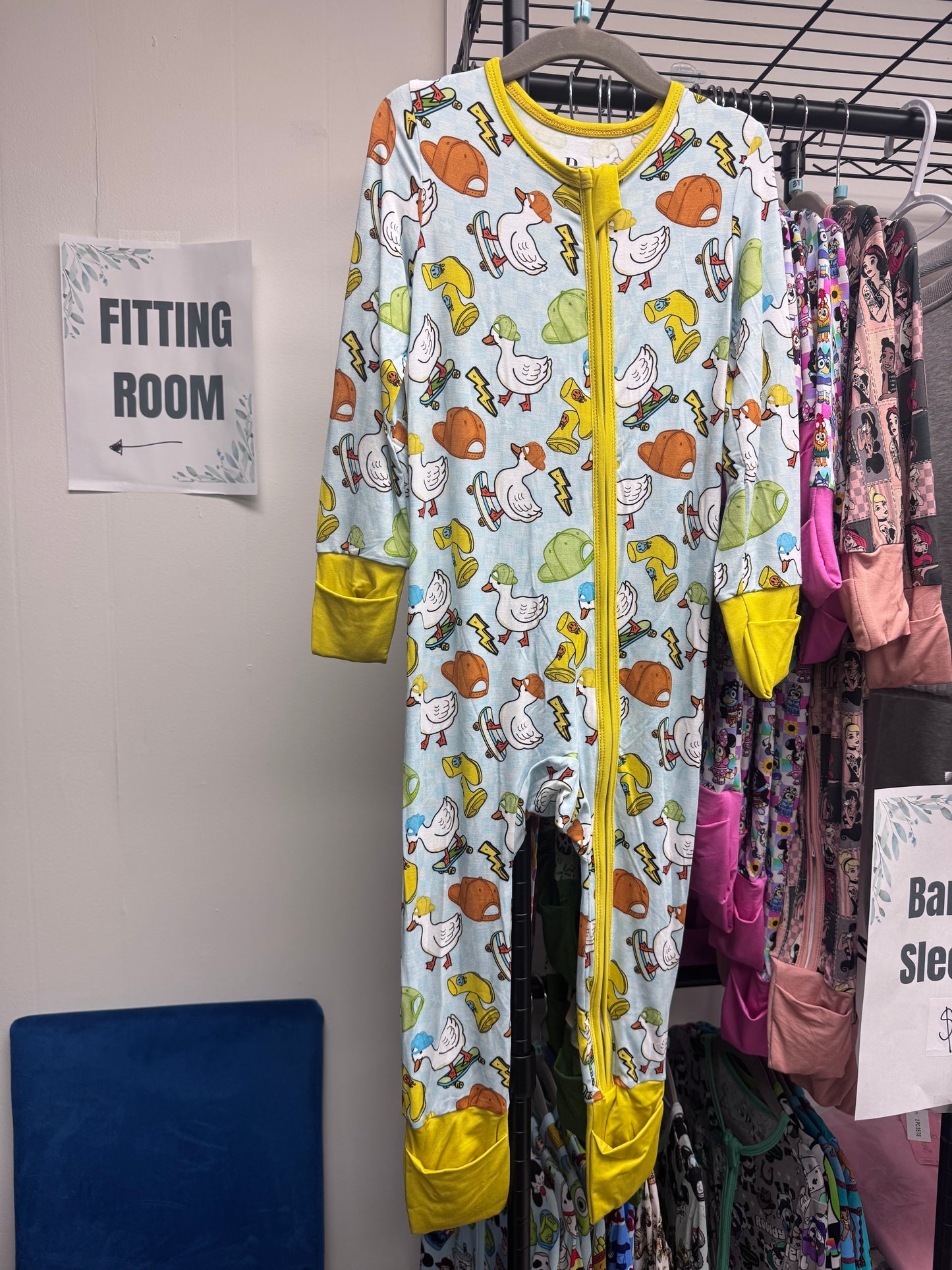 Skateboarding Duck Two Way Zip Pajamas