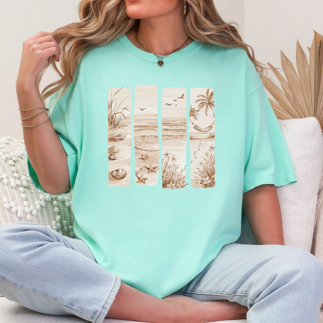 Neutral Beach Scene Tee/Tank