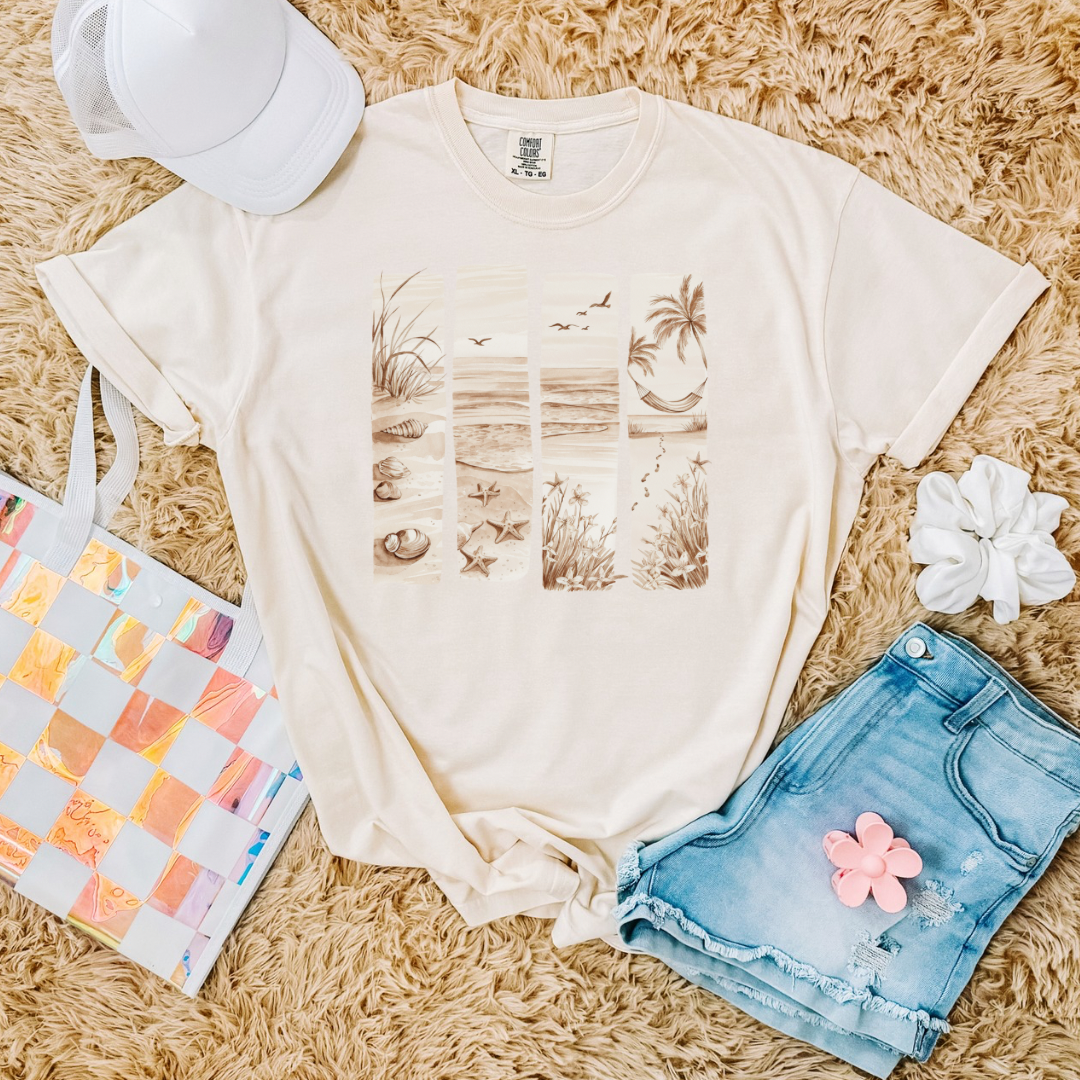 Neutral Beach Scene Tee/Tank