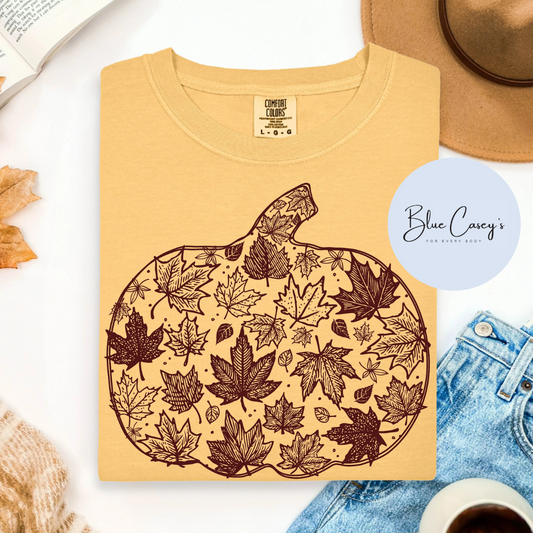 Fall Leaf Pumpkin Tee