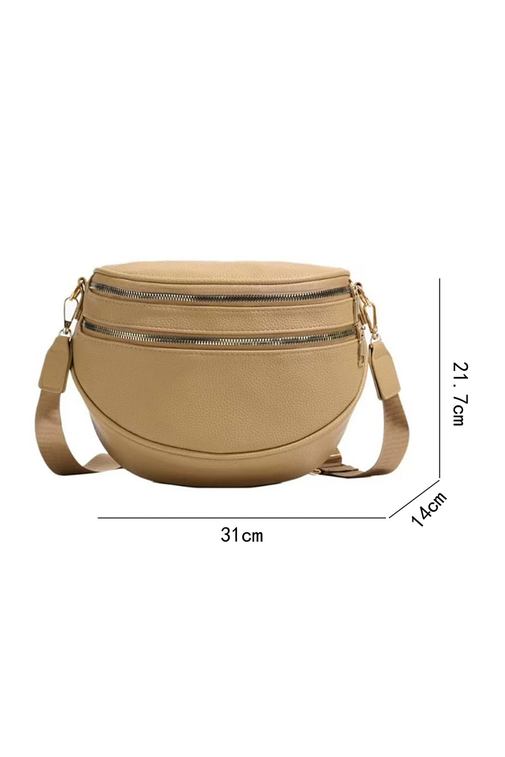 PREORDER: Double Zip Faux Leather Crossbody Bag (Ships 3-4 Weeks)