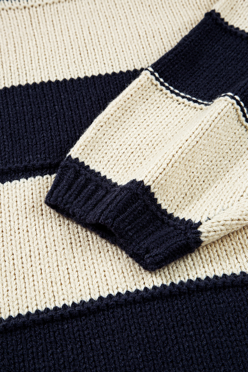 PREORDER: Blue Stripe Plus Size Drop Shoulder Sweater (Ships 3-4 Weeks)